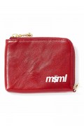 MUSIC SAVED MY LIFE (MSML) M1K1T-AC02 ZIP LEATHER WALLET RED