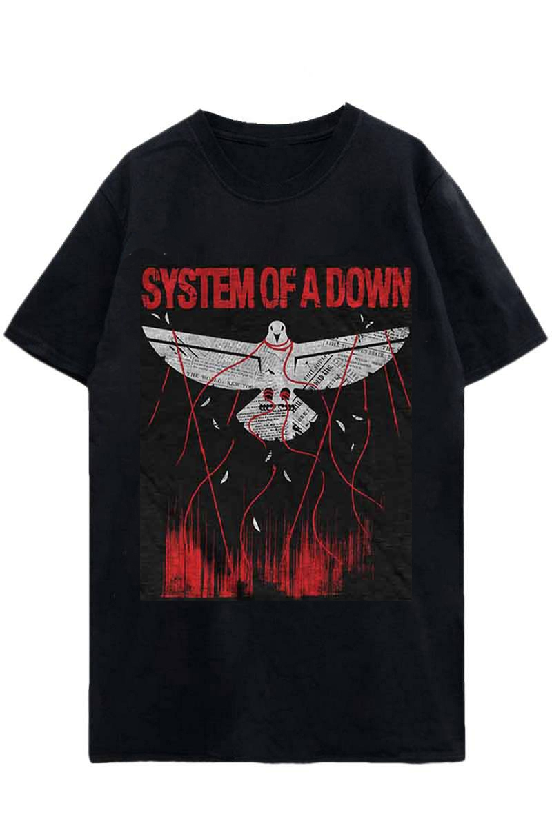 SYSTEM OF A DOWN UNISEX T-SHIRT: DOVE OVERCOME