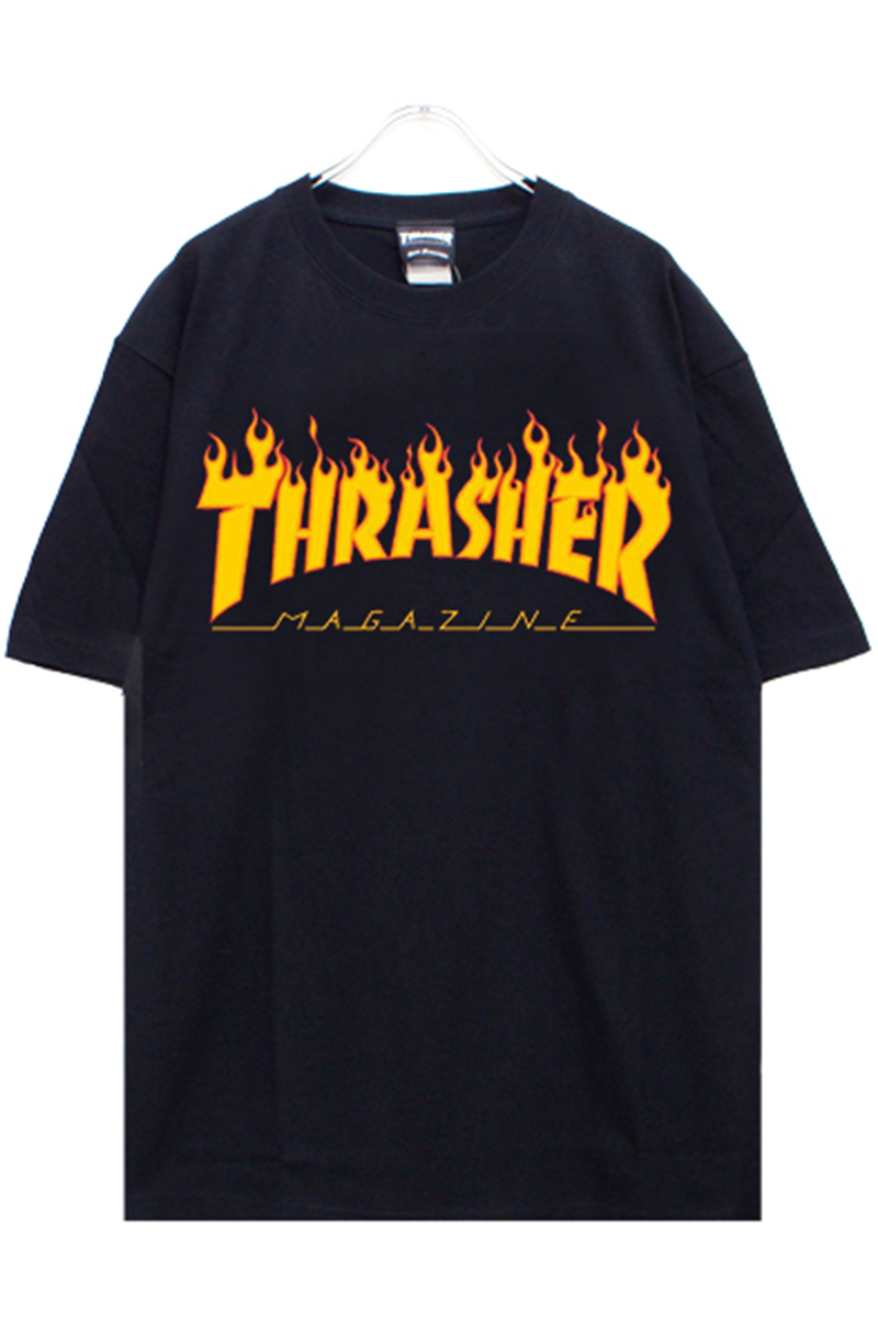 THRASHER (スラッシャー) FLAME LOGO S/S TEE BLACK