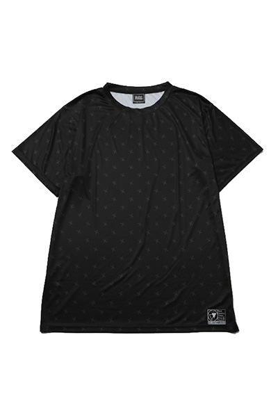 SILLENT FROM ME SHEARS -Patterned Short Sleeve- BLACK/BLACK