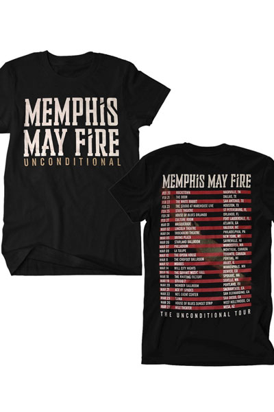 MEMPHIS MAY FIRE Unconditional Tour Black - T-Shirt