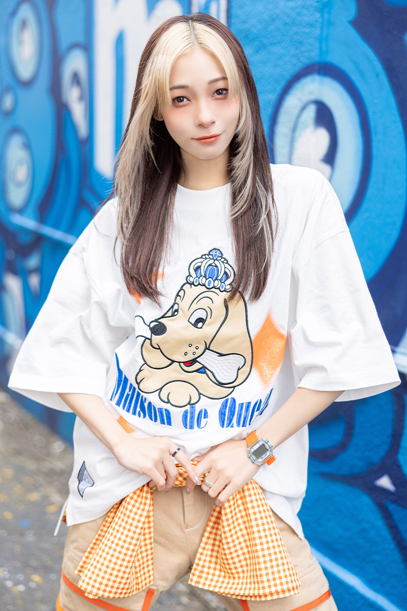 【予約商品】Maison de Queen×GALFY×GEKIROCK CLOTHINGコラボ・Tシャツ-Orange