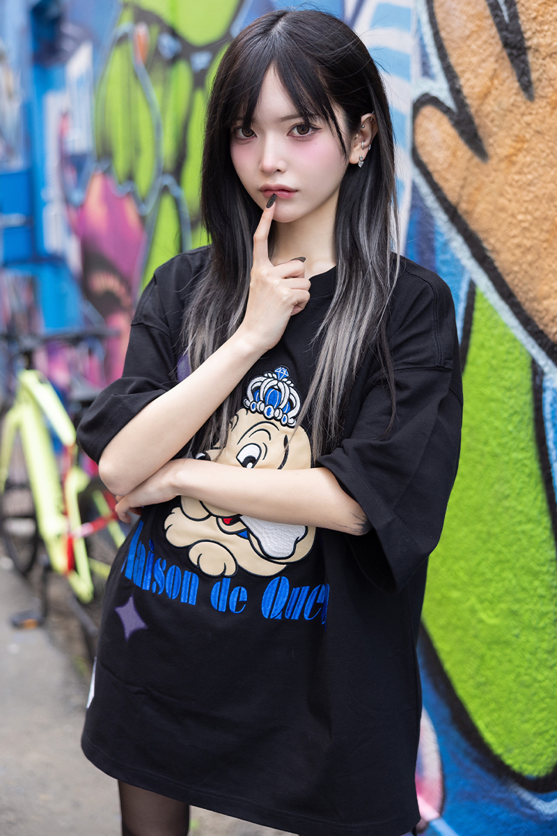 【予約商品】Maison de Queen×GALFY×GEKIROCK CLOTHINGコラボ・Tシャツ-Purple