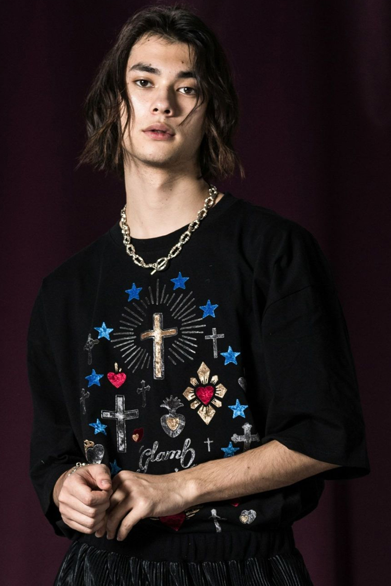 glamb (グラム) Crossing Heart T-shirts / クロッシングハートＴシャツ BLACK