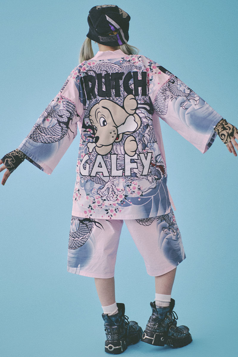 【予約商品】GALFY(ガルフィー) 卍甚平(マンジンベイ) PINK