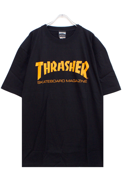 THRASHER TH8101 Mag LogoTee BLACK/ORANGE