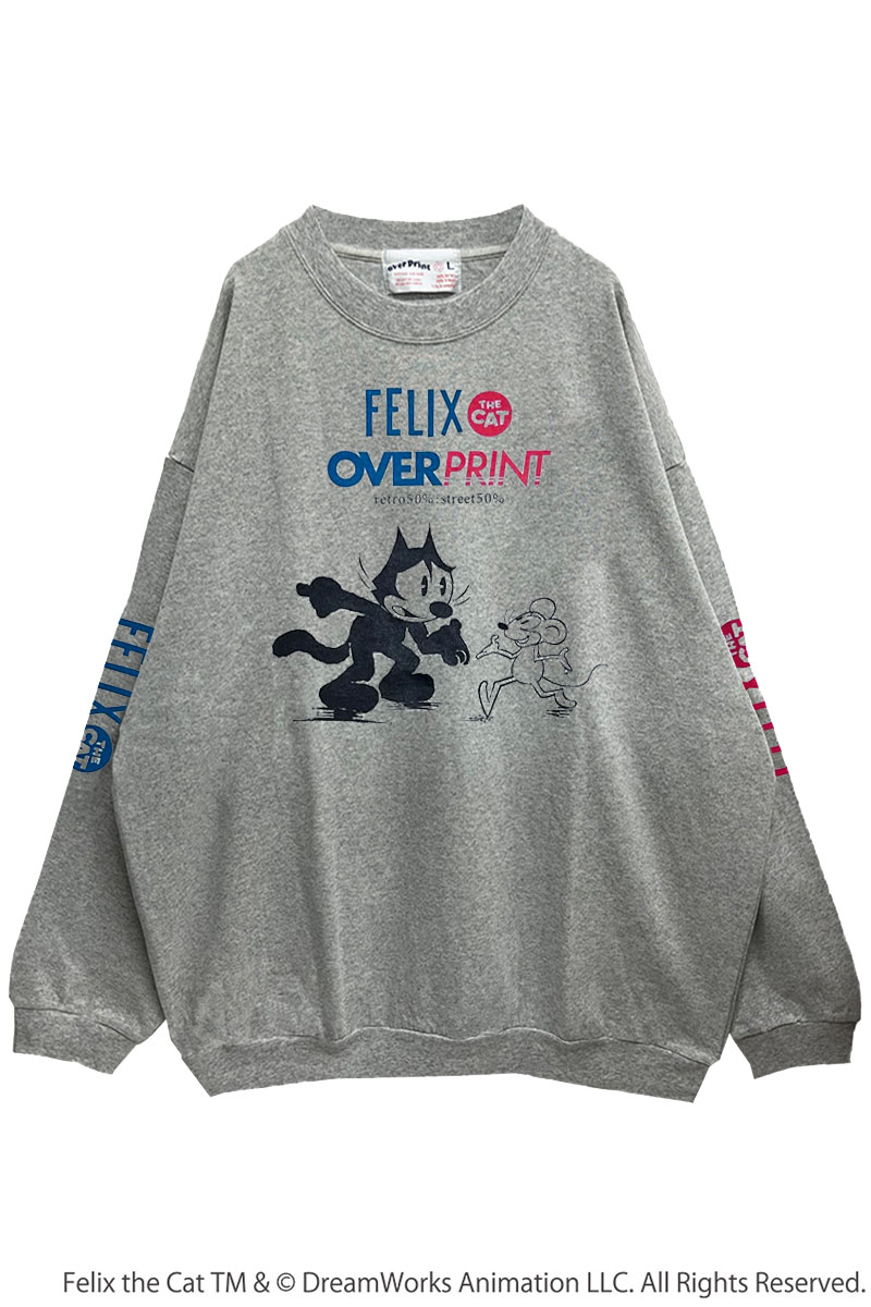 over print (オーバープリント) FELIX sweatshirts like LS Tee ash gray