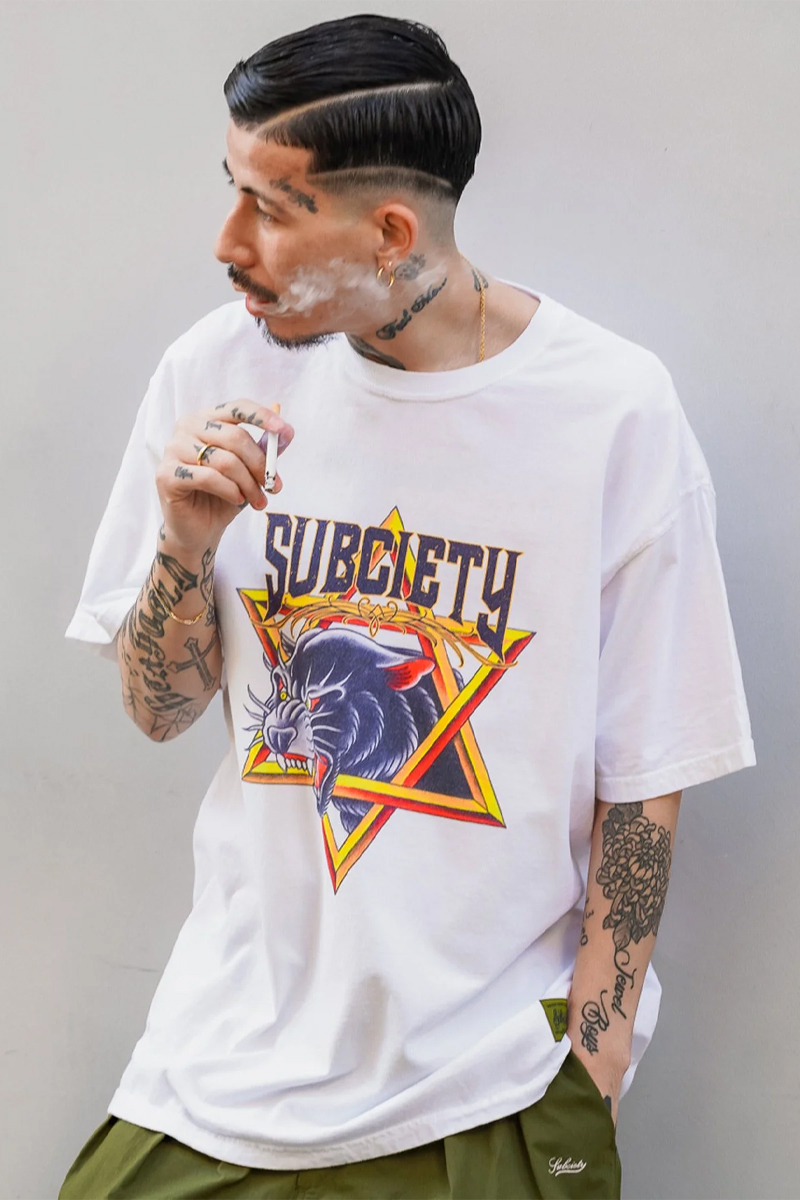Subciety (サブサエティ) BLACK PANTHER TEE WHITE