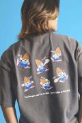 パラッパラッパー ピグメント加工アクションパラッパロゴプリントTee BLACK