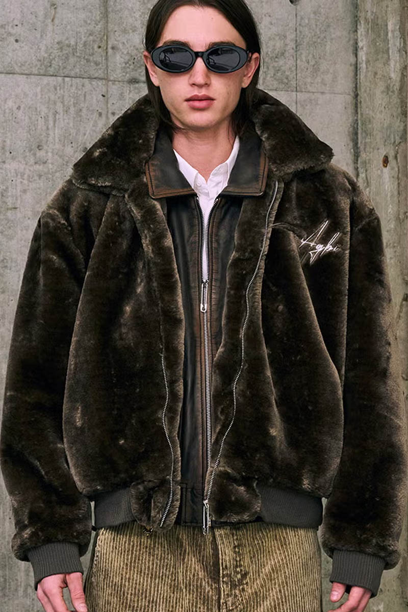 【予約商品】A Good Bad Influence(ア・グッド・バッド・インフルエンス) MIDNIGHT FUR BOMBER - Brown