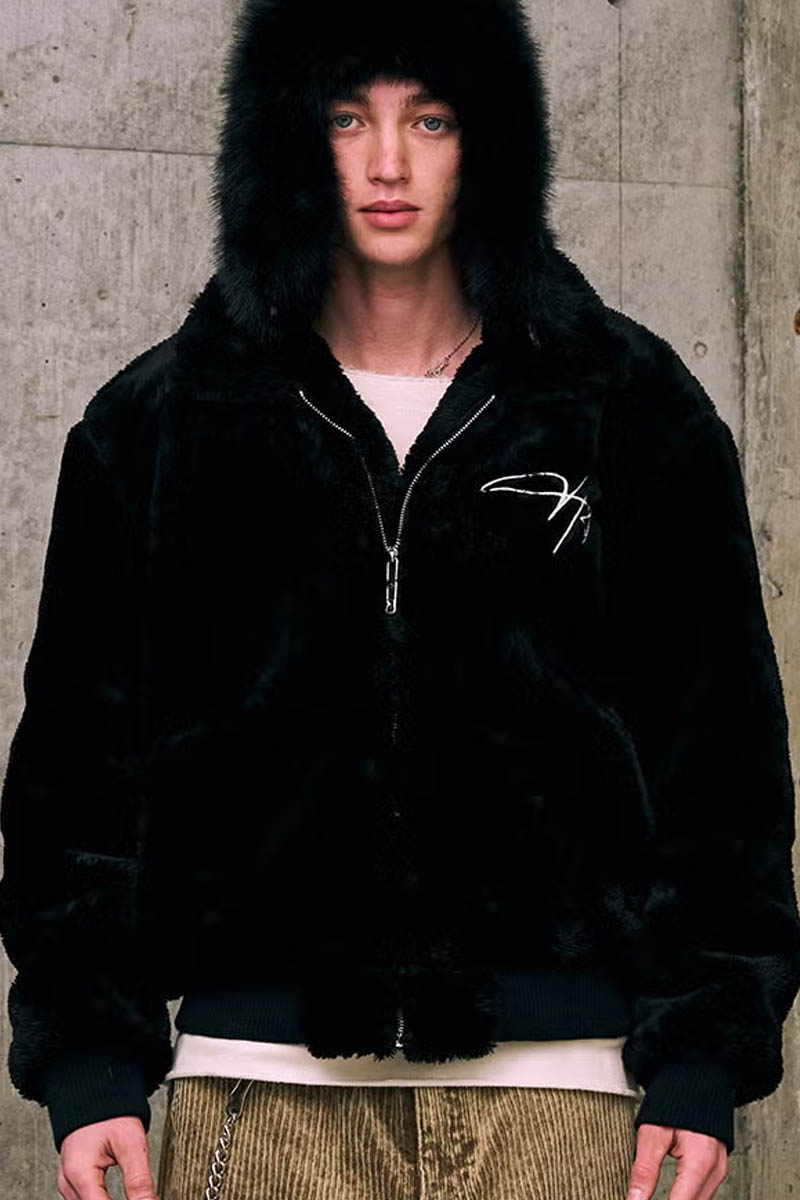 【予約商品】A Good Bad Influence(ア・グッド・バッド・インフルエンス) MIDNIGHT FUR BOMBER - Black