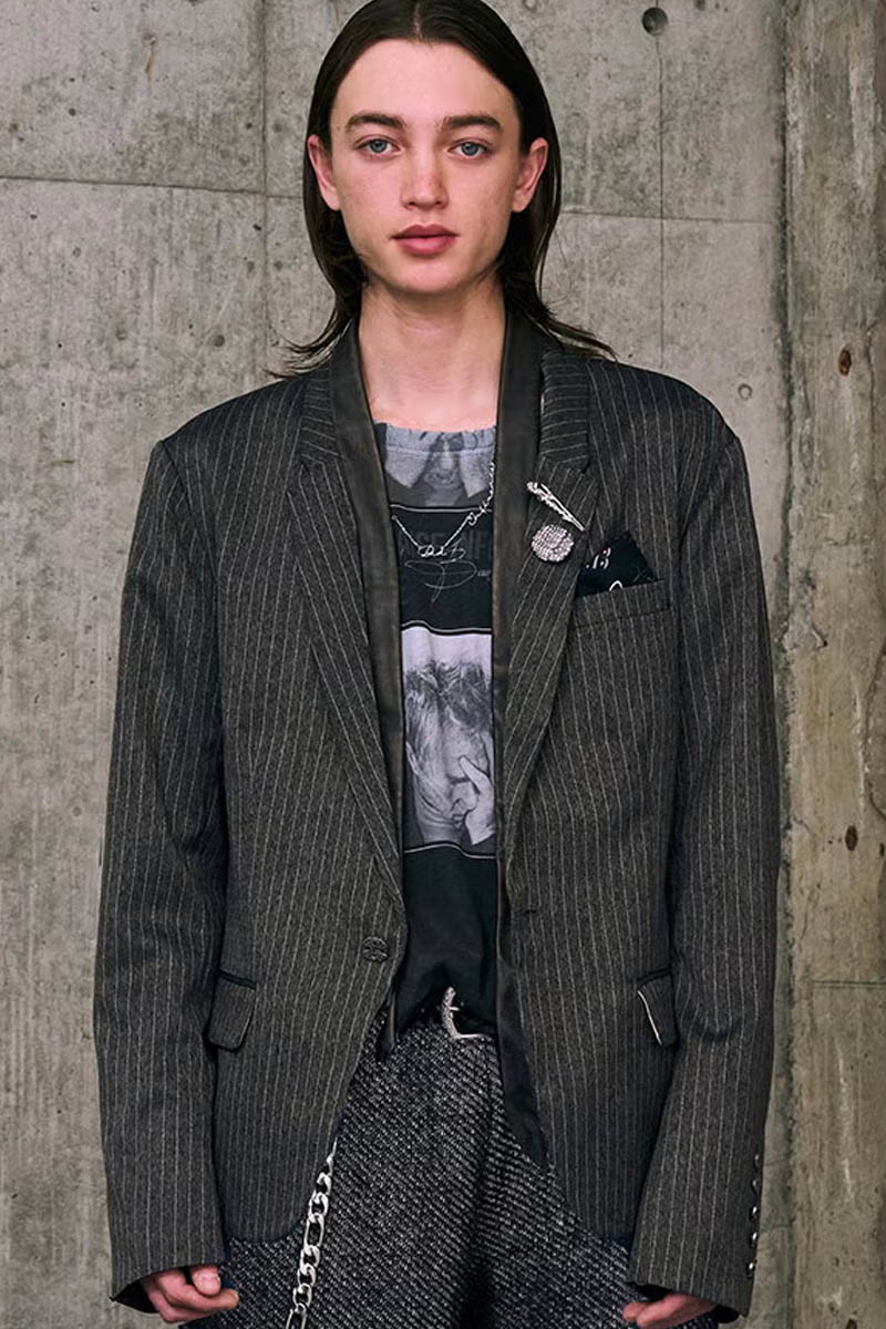 【予約商品】A Good Bad Influence(ア・グッド・バッド・インフルエンス) STRIPE JACKET - Brown