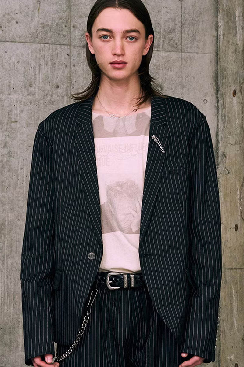 【予約商品】A Good Bad Influence(ア・グッド・バッド・インフルエンス) STRIPE JACKET - Black