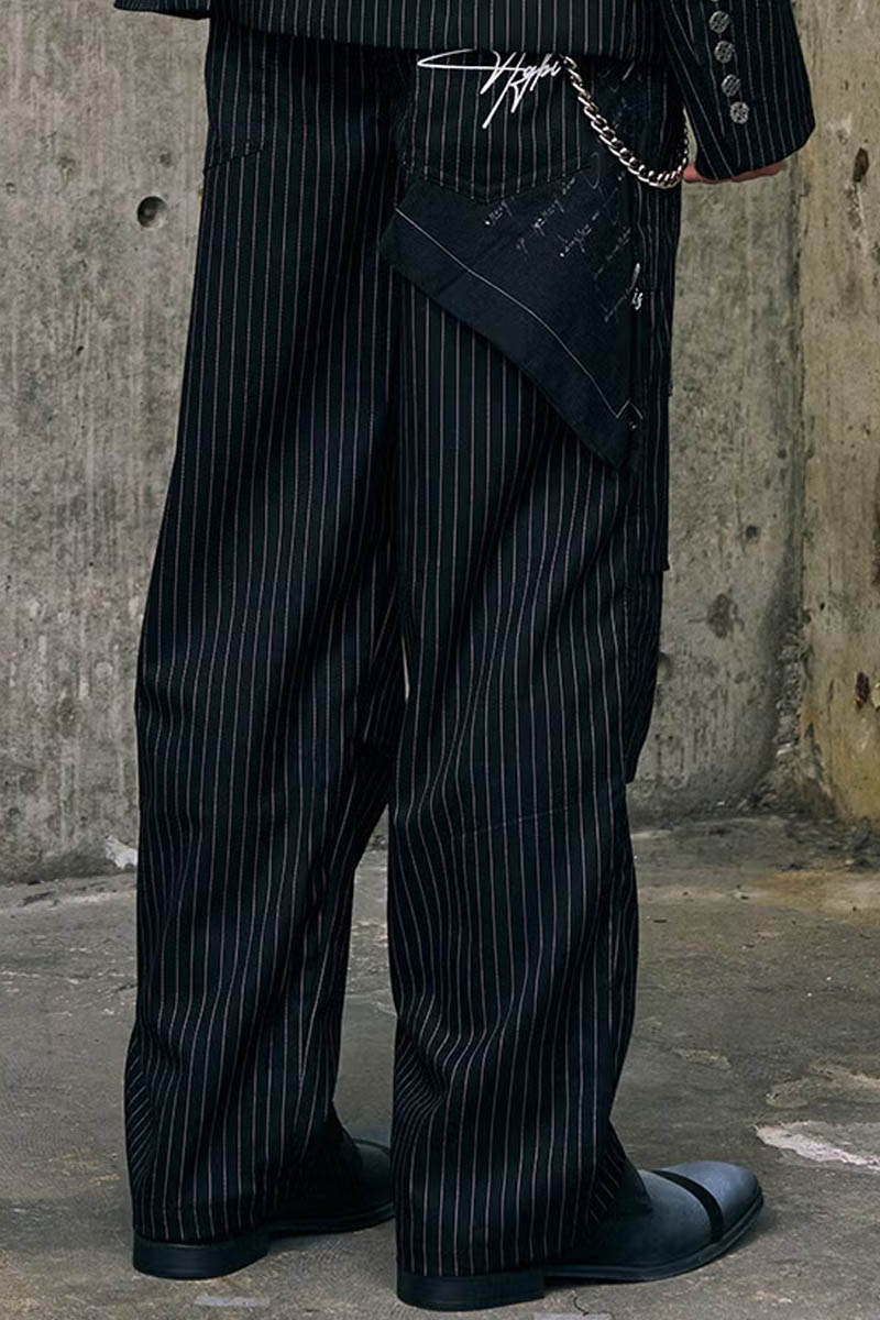 【予約商品】A Good Bad Influence(ア・グッド・バッド・インフルエンス)UTILITY PANEL STRIPE SLACKS - Black