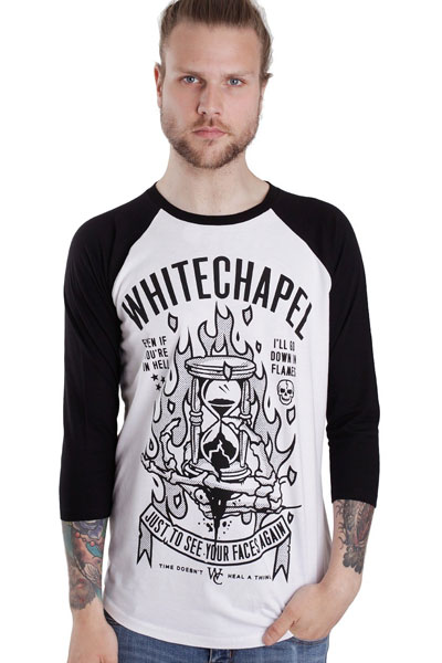 WHITECHAPEL Sacrifice Black/White - Baseball T-Shirt