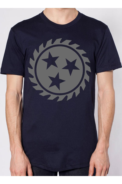 WHITECHAPEL Sawblade Grey on Navy - T-Shirt