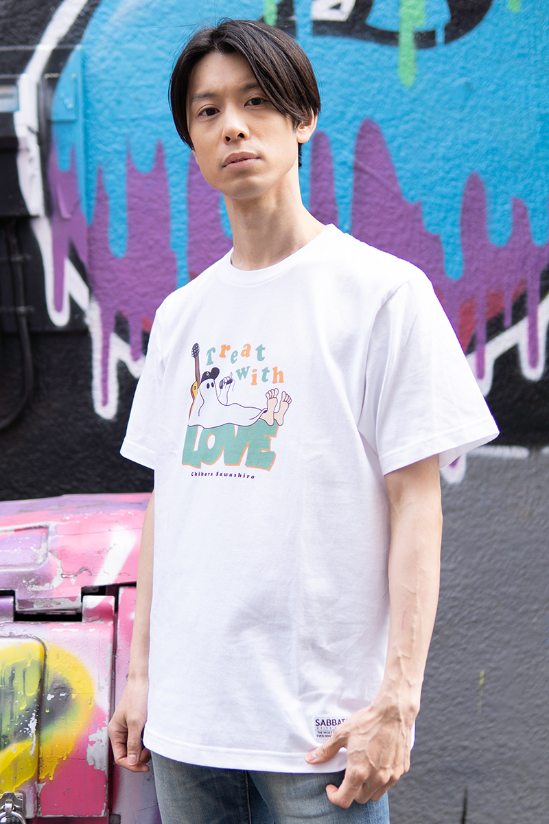 沢城千春×SABBAT13×GEKIROCK CLOTHING  Lying T-Shirt WHITE