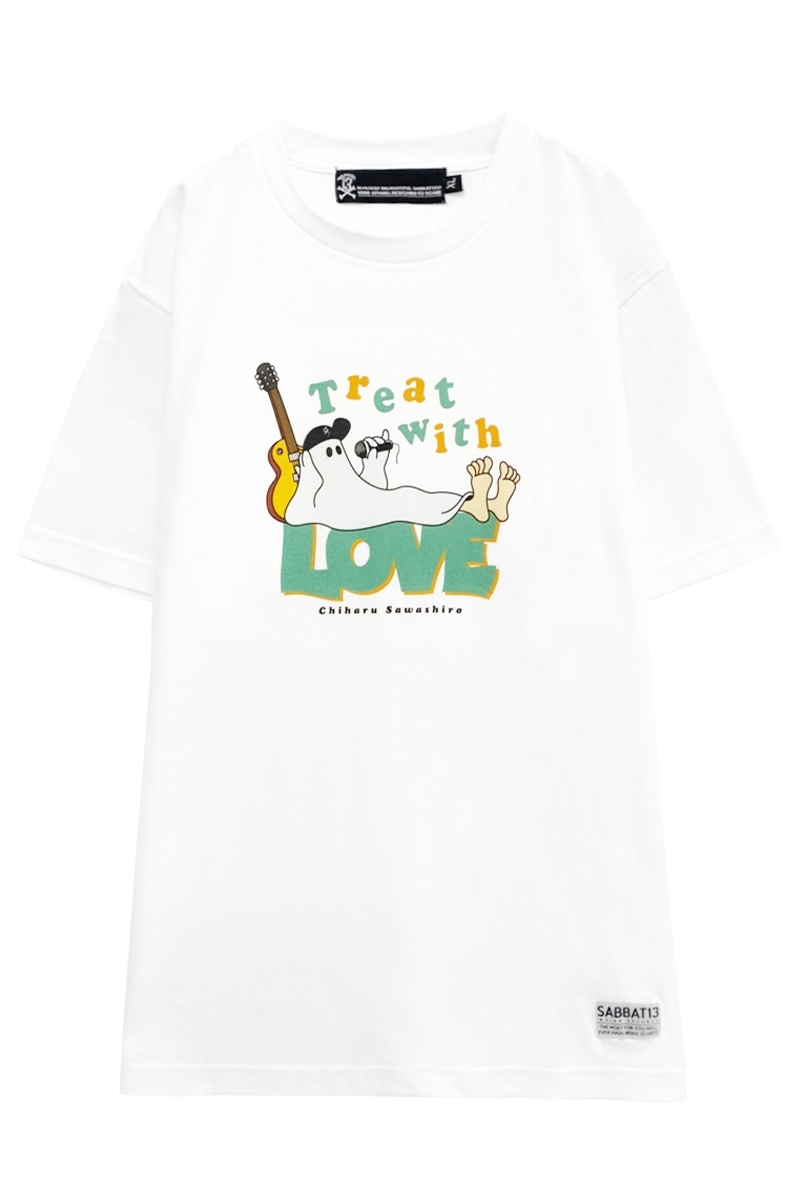 沢城千春×SABBAT13×GEKIROCK CLOTHING Lying T-Shirt WHITE