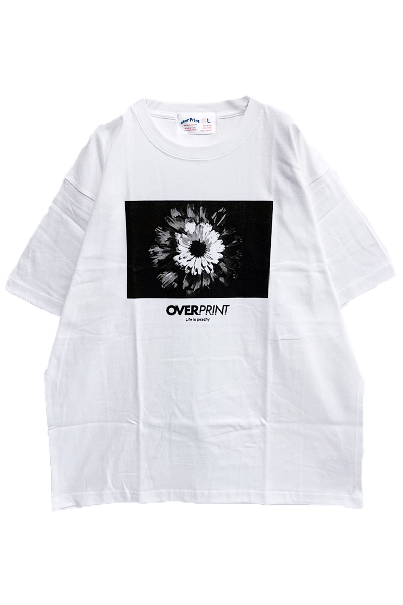 over print(オーバープリント) Negative Tee white