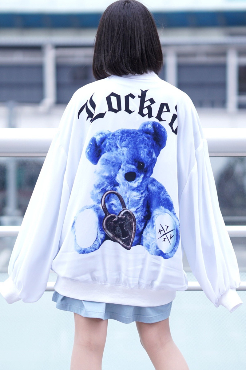 TRAVAS TOKYO【トラバストーキョー】Locked bear chiffon blouson White