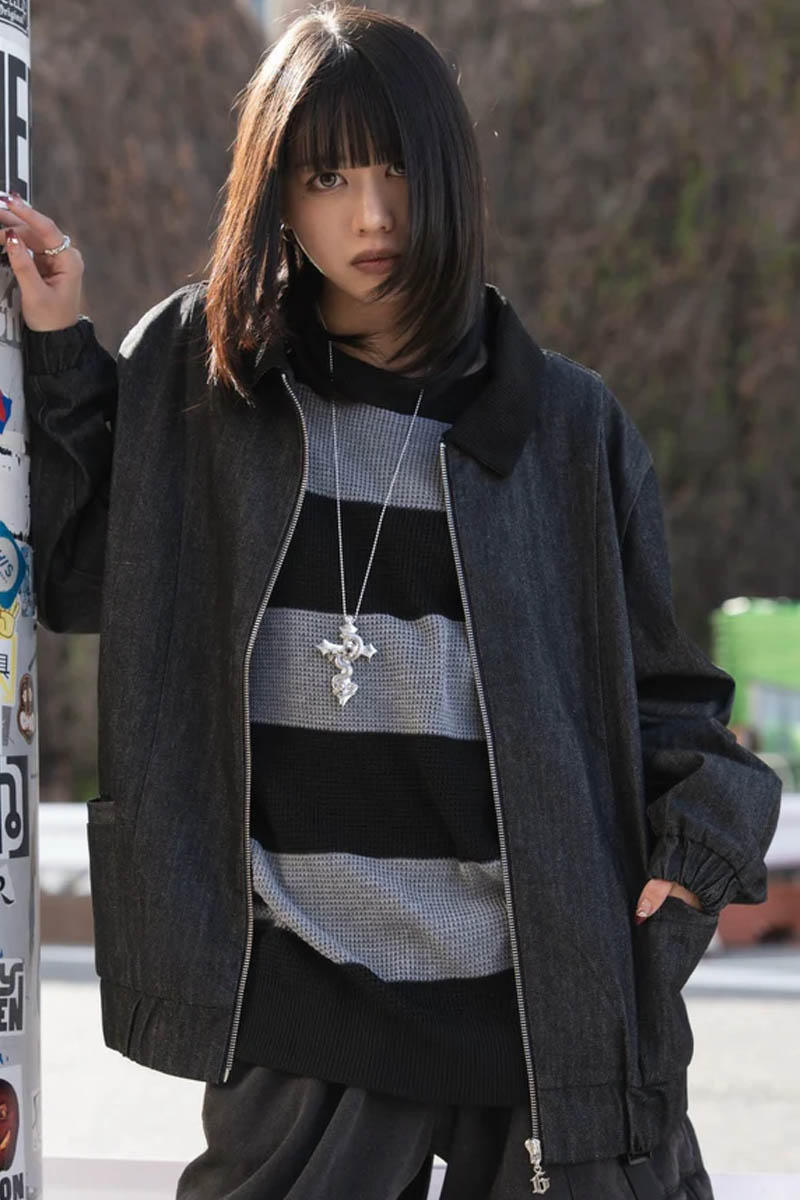 gibous (ギボス) snake cross corduroy denim jacket