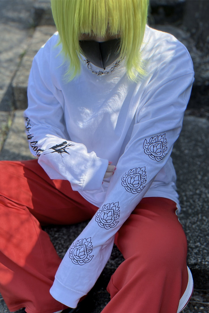 東京13零式 (トウキョウイチサンゼロシキ) Long sleeve T-shirt 燎火 White