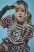 GALFY(ガルフィー) ゴリ厨二ボーダーTee PINK BORDER