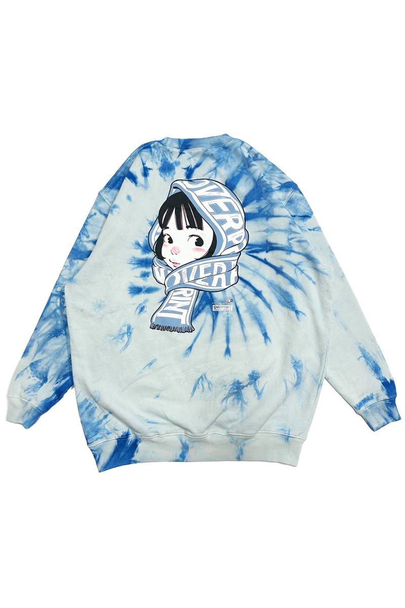 over print (オーバープリント) TIE DYE SCARF Sweatshirts - Blue
