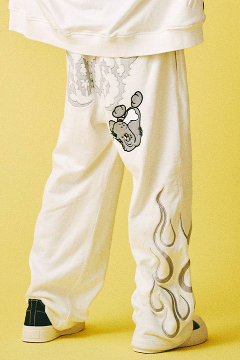 【予約商品】GALFY (ガルフィー) 骨が見えしスウェパン - White
