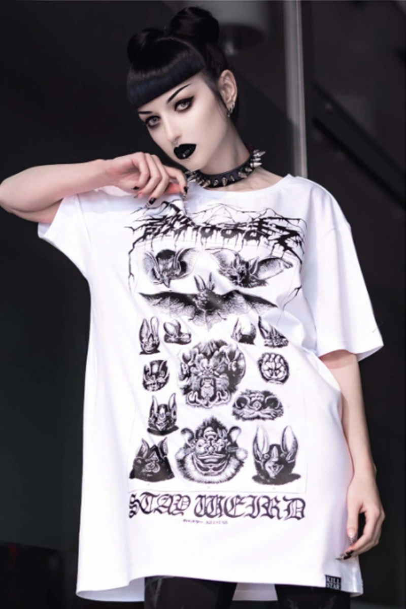 KILL STAR CLOTHING Stay Weird T-Shirt White