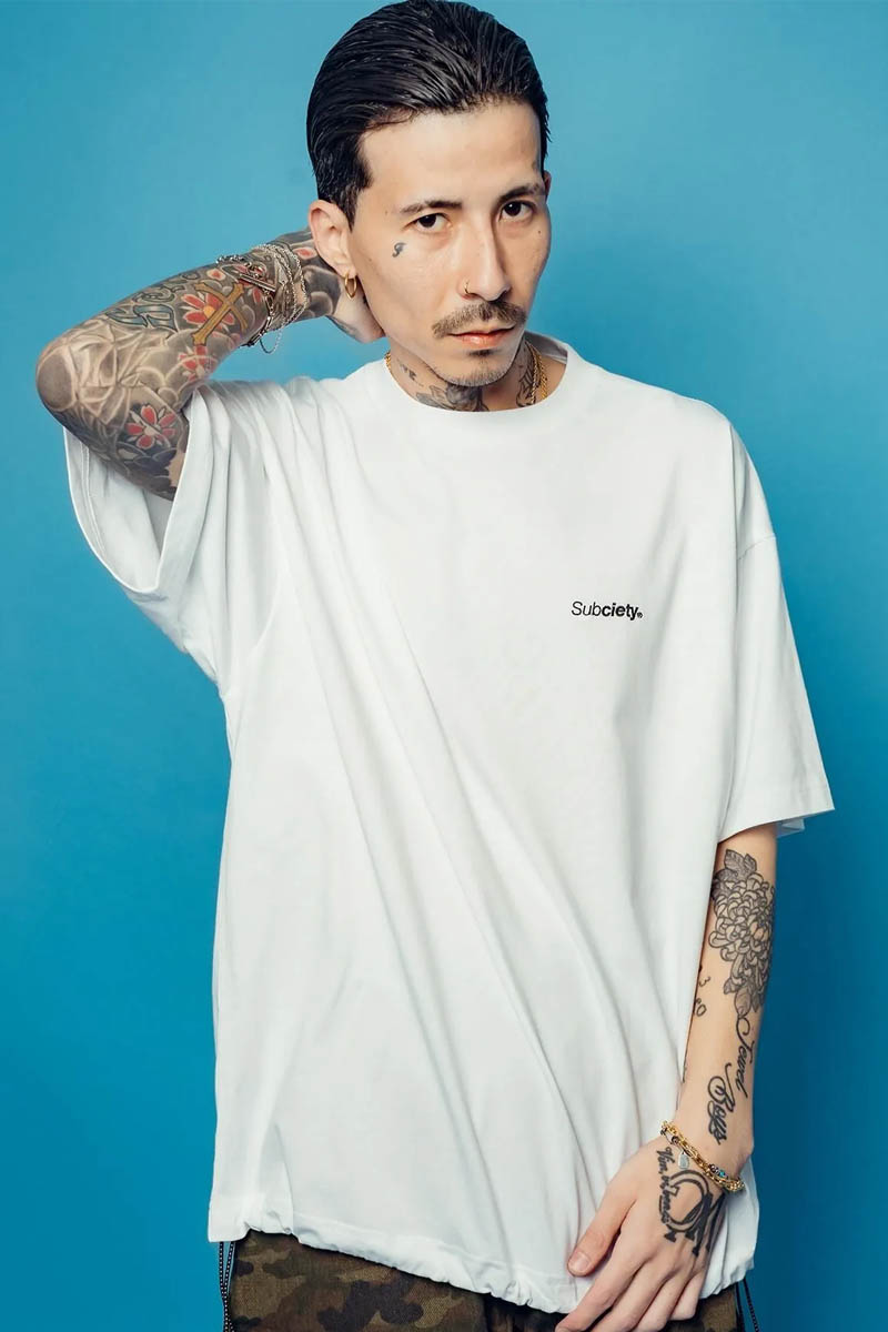 Subciety (サブサエティ) Drawstring tee - White