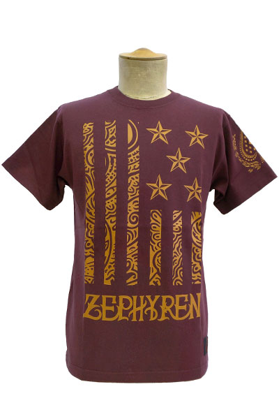Zephyren (ゼファレン) S/S TEE　-REBEL FLAG- BURGUNDY