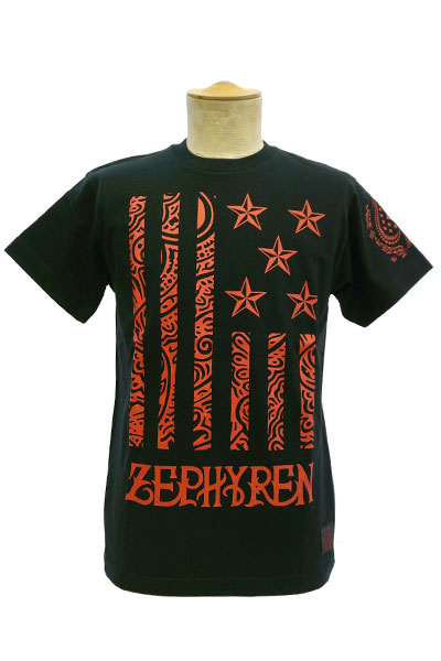 Zephyren (ゼファレン) S/S TEE　-REBEL FLAG- BLACK/RED