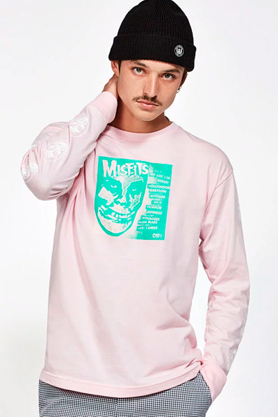 OBEY x Misfits 7'' Cover Basic Tee PINK