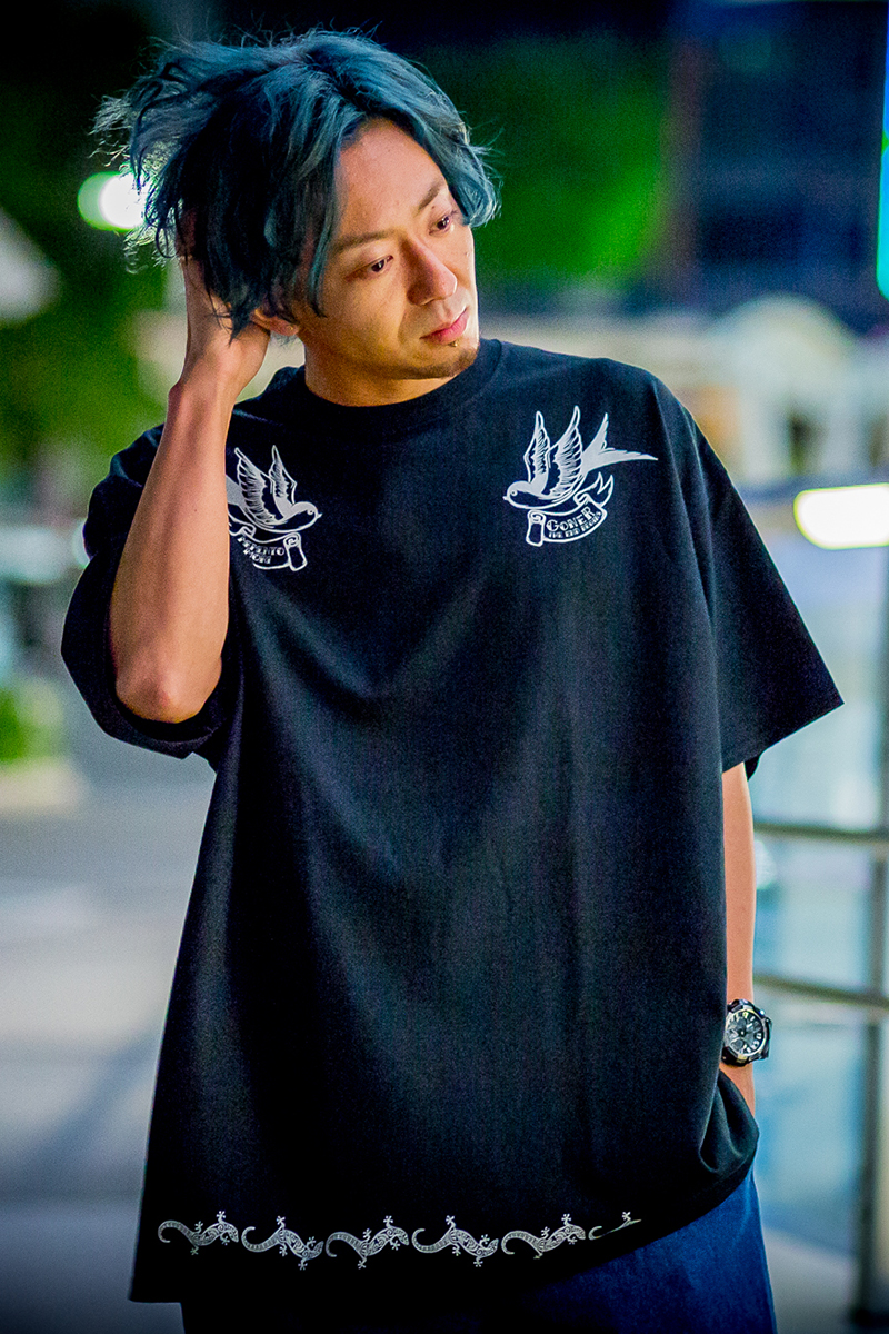 GoneR (ゴナー) GR33CT003 Swallow T-Sirts Black/White