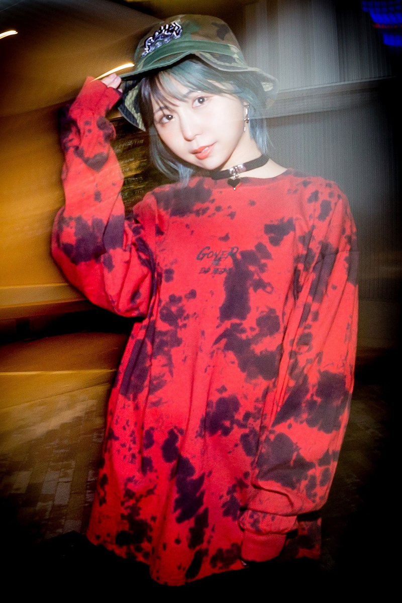 GoneR (ゴナー) GR32LS003 Tie-dye One Point Logo L/S T-Sirts Red