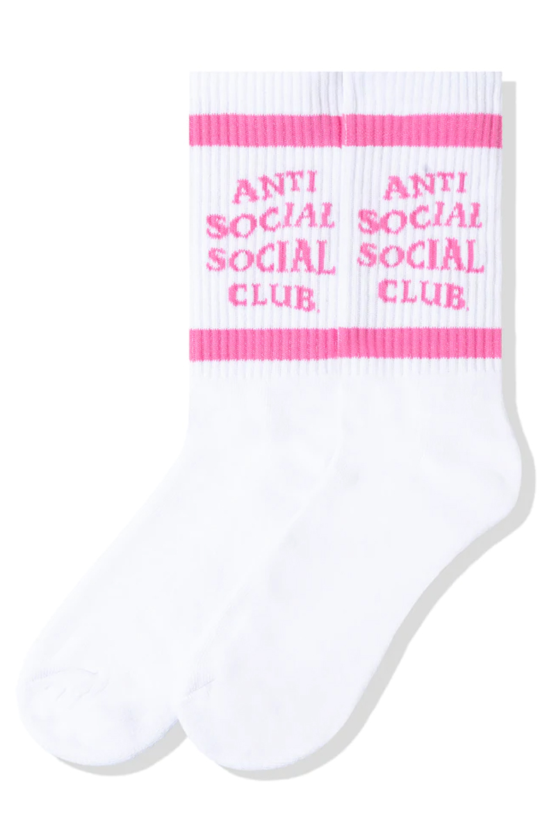 Anti Social Social Club Down The Tube Pink/White Socks