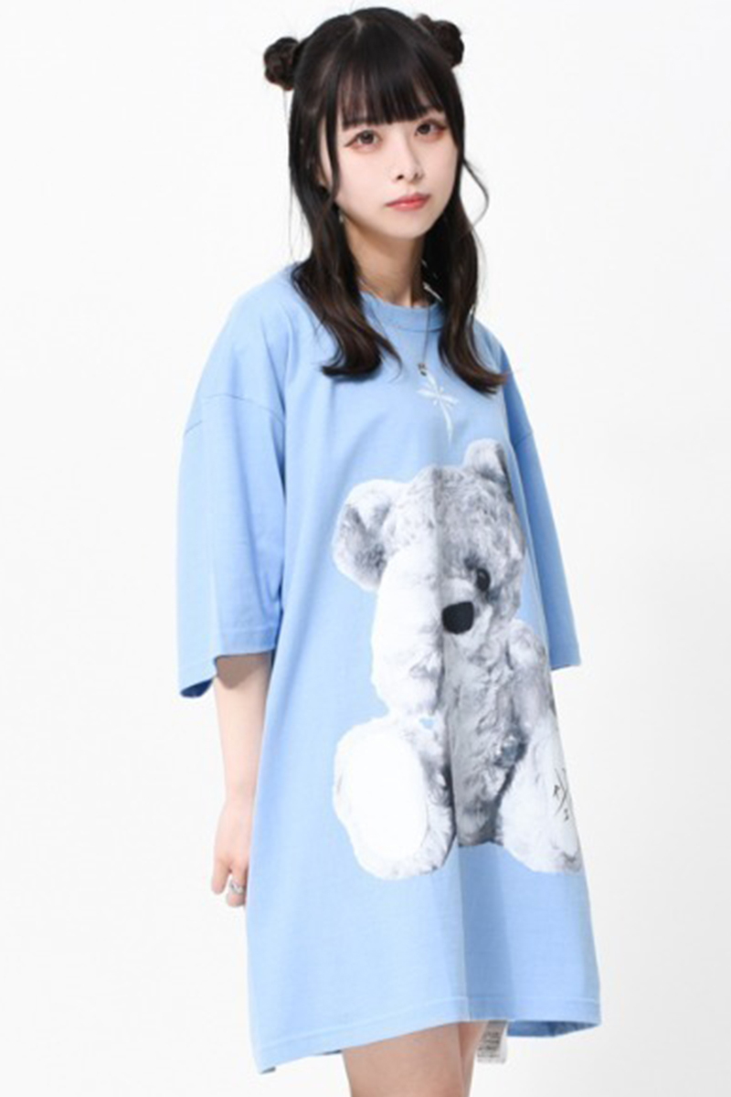 TRAVAS TOKYO【トラバストーキョー】Furry bear BIG Tee サックスブルー