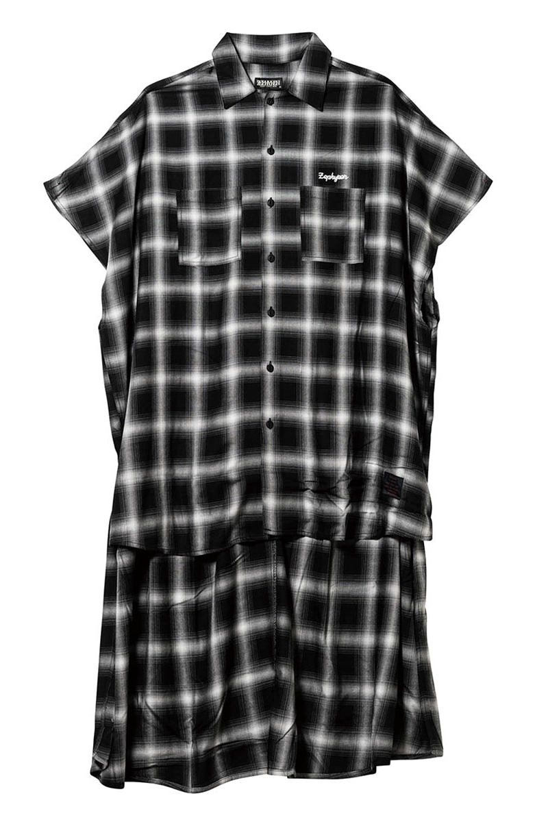 ホットセール 口コミ Zephyren(ゼファレン) LONG SHIRT S/S - Resolve - BLACK CHECK ミュージシャン