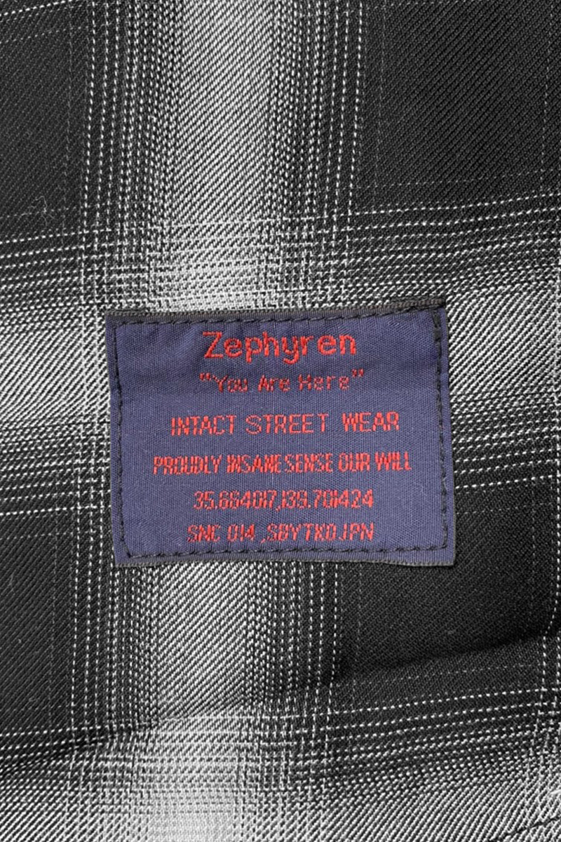 Zephyren(ゼファレン) LONG SHIRT S/S - Resolve - BLACK CHECK