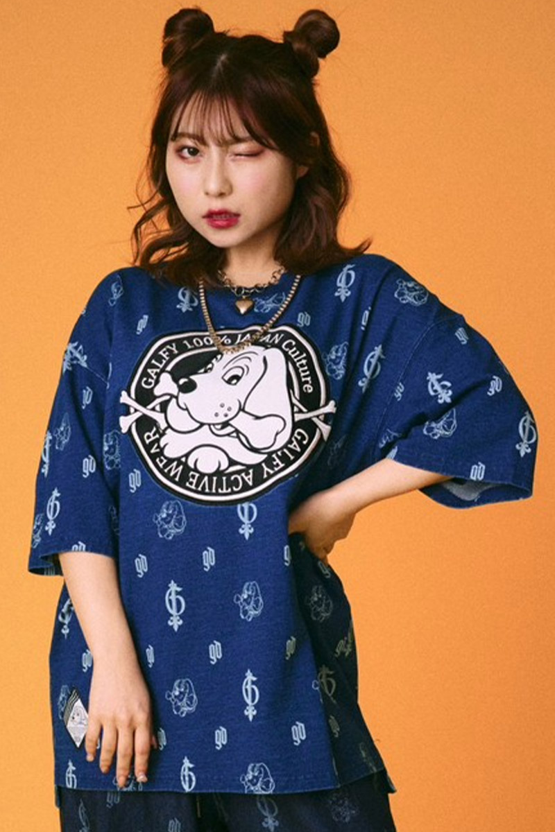 GALFY (ガルフィー) カットデニム紋紋 GALFY Tee INDIGO