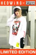 【ゲキクロ限定】 HEDWiNG Creepy-ART Big shilhouette L/S T-shirt White