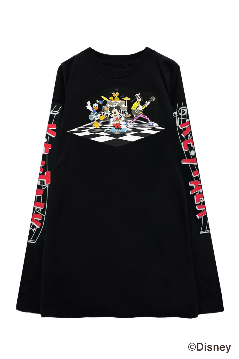 ロックファッション バンドグッズのgekirock Clothing Keytalk Disney ロングスリーブtシャツ ステージ Black