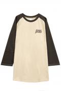 over print (オーバープリント) plane 3/4S Tee (chacoal / ivory)