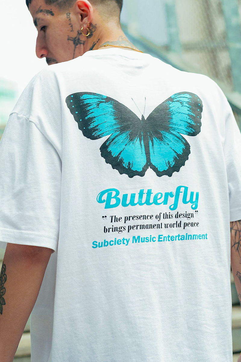 Subciety (サブサエティ)Butterfly TEE WHITE