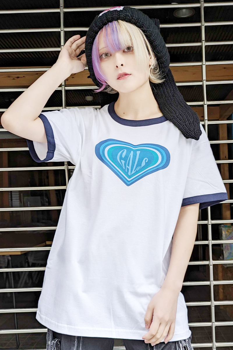 Forever 90s GALs(フォーエバーナインティーズギャルズ)LOVE GALs Ringer Tee Blue