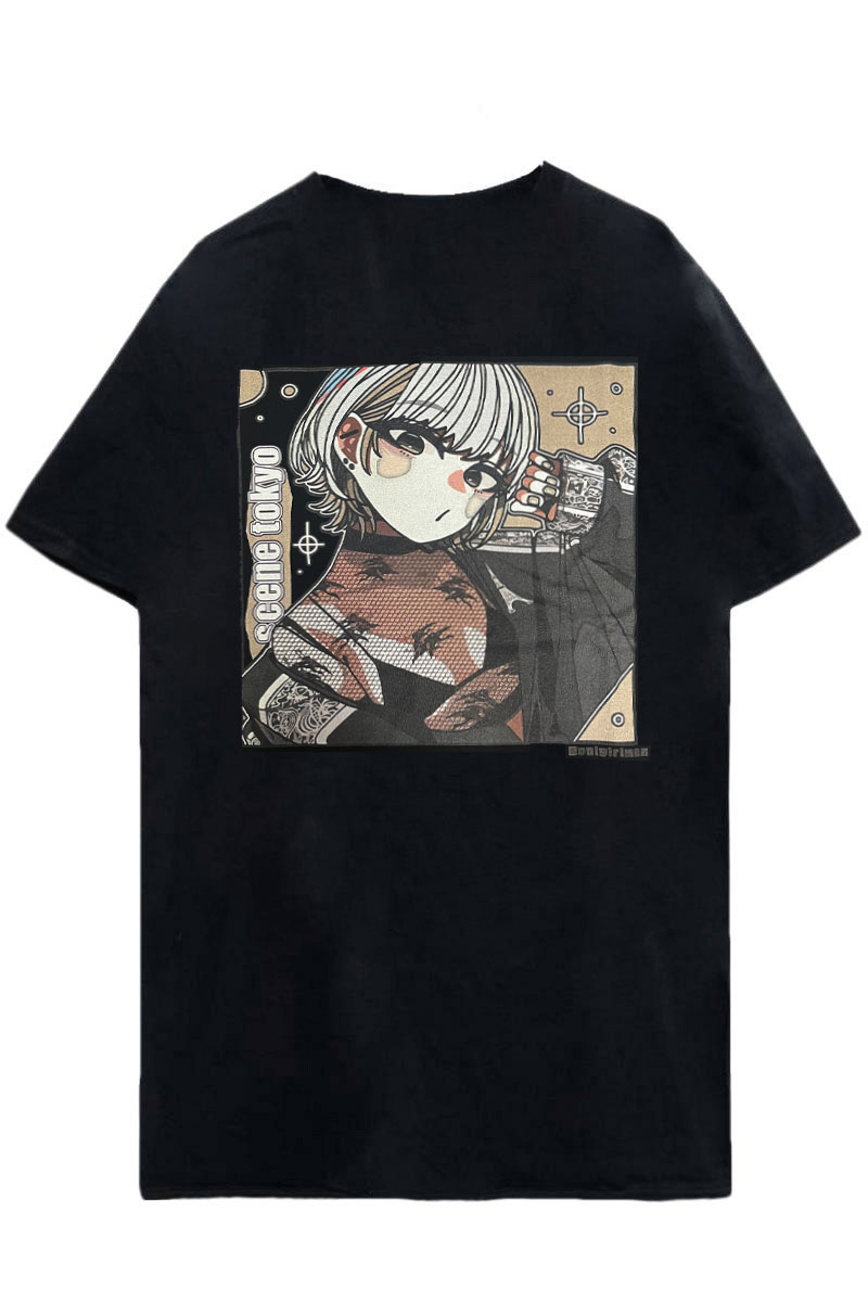 SCENE TOKYO (シーントウキョウ) night girl Tee BLACK