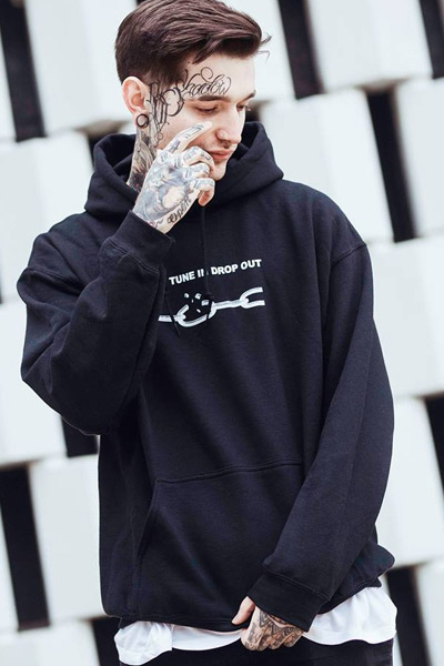 DISTURBIA CLOTHING DROP OUT HOODY