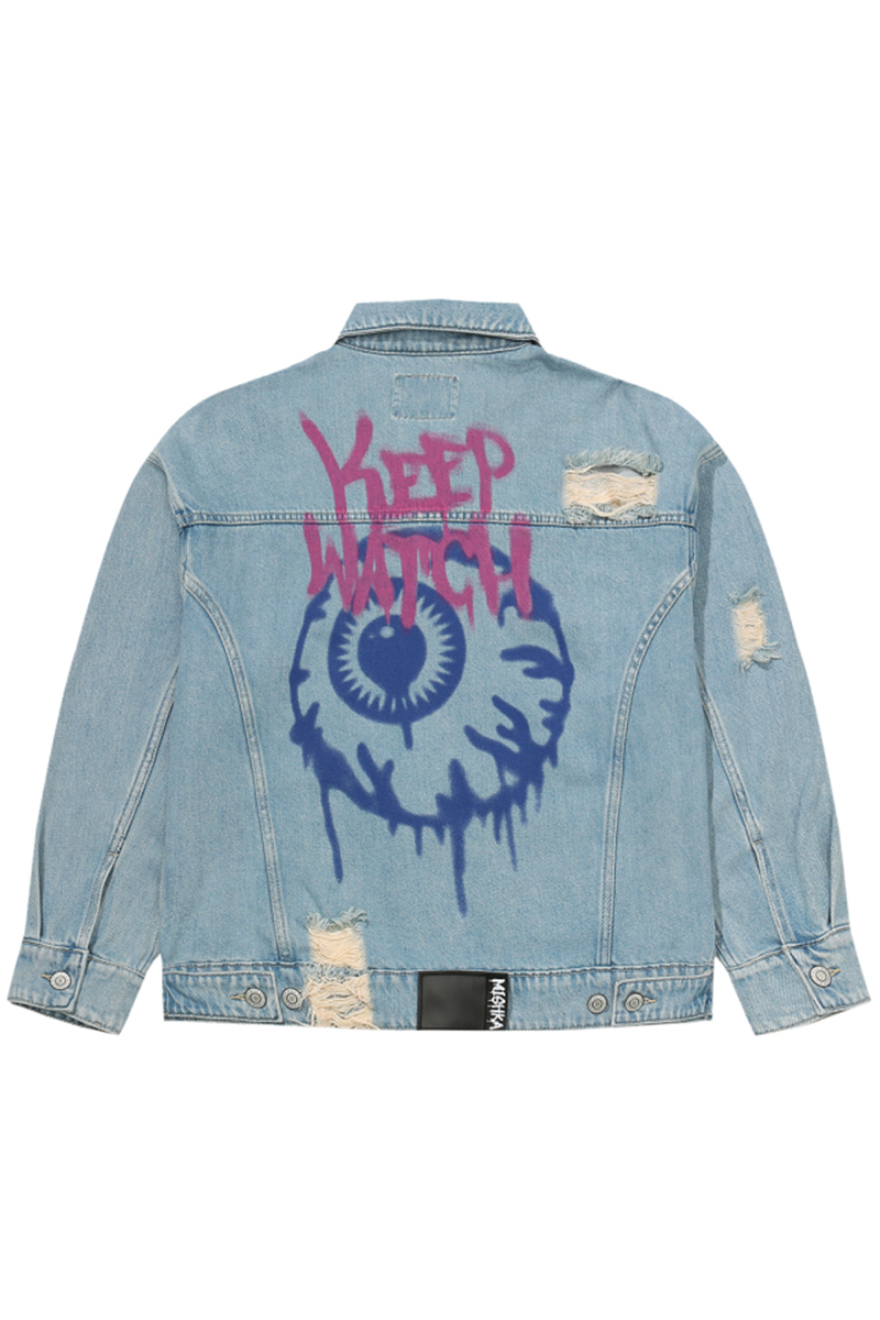 MISHKA (ミシカ) K.W GRAFF DAMAGED DENIM JACKET M21200504 BLUE