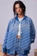 MISHKA (ミシカ)CROWN JACQUARD DENIM VARSITY JACKET M21200551 BLUE